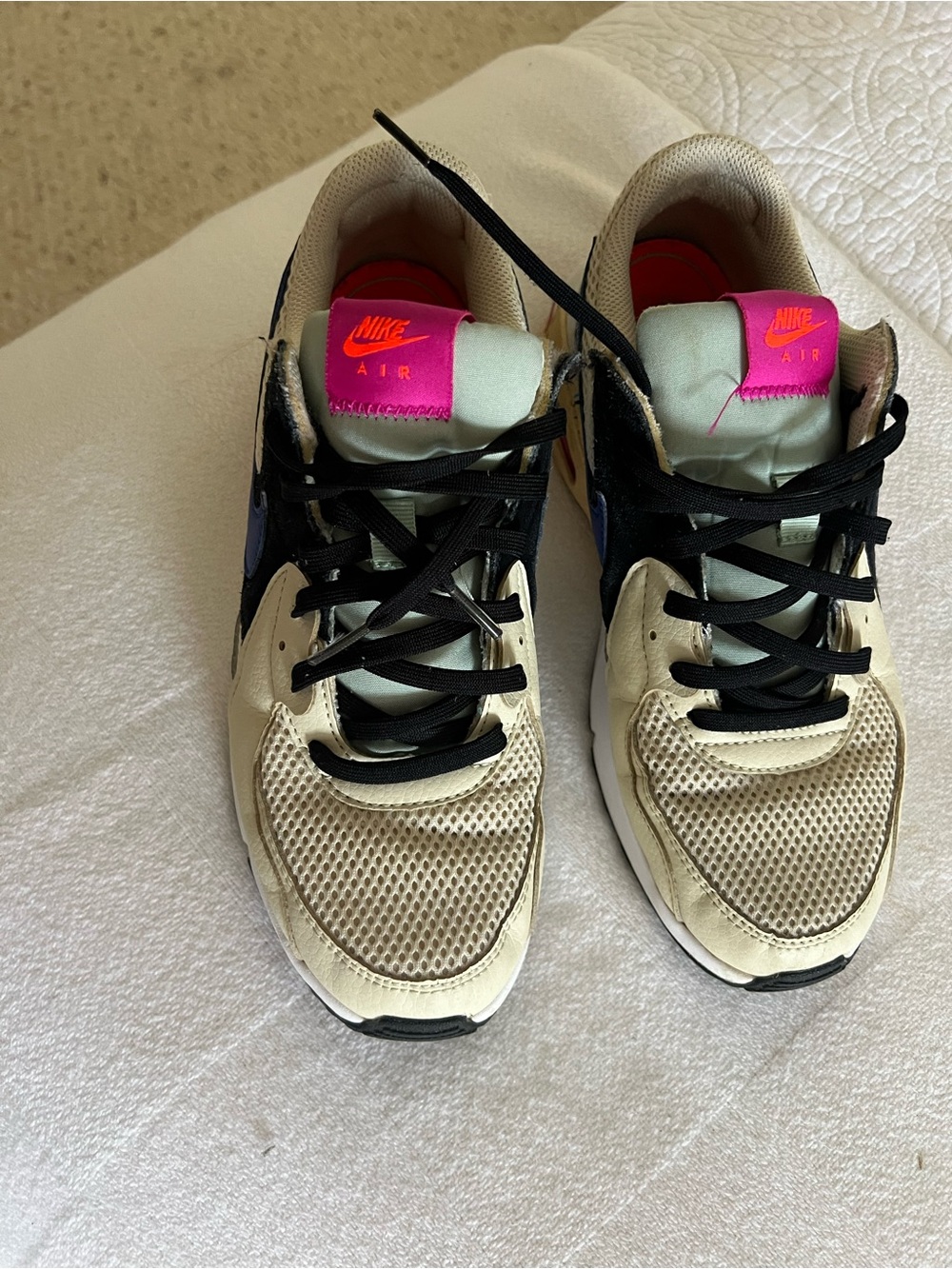 Nike Women's Cream, Black & Hot Pink air max